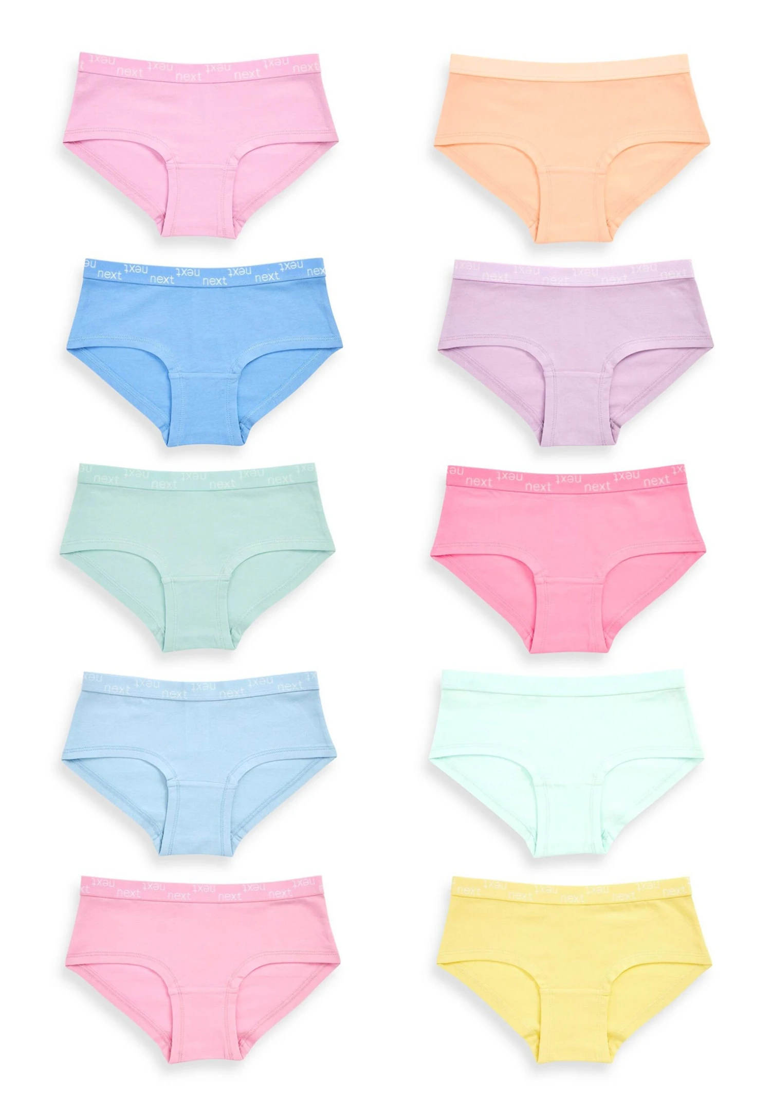 Next 10 Pack Hipster- Slip - Pink Yellow Blue 1 Next 10 Pack Hipster- Slip - Pink Yellow Blue