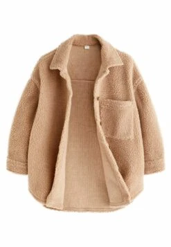 Next Borg Shacket- Halflange Jas - Neutral Brown -Next 034ce1d2ce35448cb3e3593ba0cad936