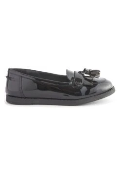 Next School Tassel Wide Fit- Instappers - Black Patent