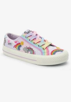 Next Standard Fit - Sneakers Laag - Lilac Purple Rainbow Embroidered -Next 07bc51b92ebe428490a0cbdcb906e6c5