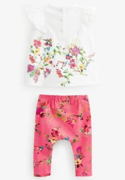 Next And Set 2 Piece - Legging - Coral White Floral -Next 090b42ead3a1462ebe24b5e5fc4b1a82
