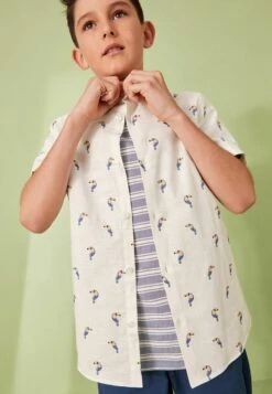 Next Short Sleeve Standard - Overhemd - White Toucan Print