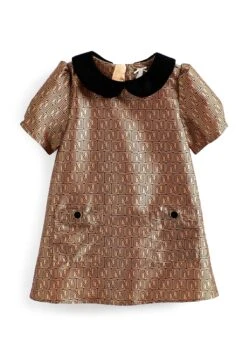 Next Logo Print Standard - Cocktailjurk - Caramel Brown -Next 115db1c046884e91ae0372651293853e