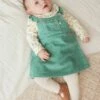 Next 2 Piece Pinafore And Set - Longsleeve - Teal Blue Cord