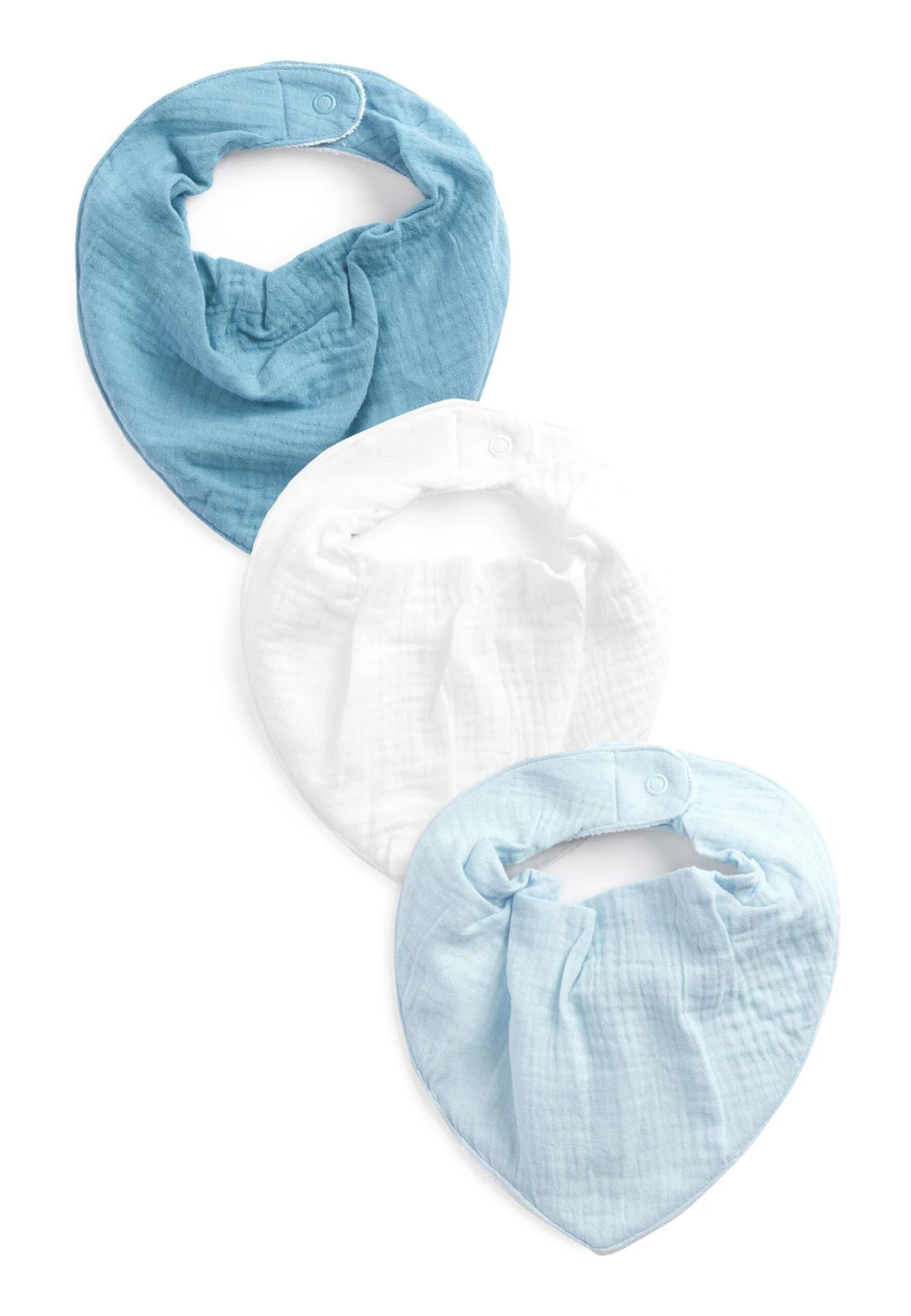 Next 3 Pack Muslin Dribble- Slabbetje - Blue White 1 Next 3 Pack Muslin Dribble- Slabbetje - Blue White