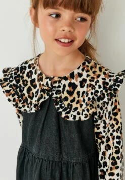 Next Collar Raglan Standard - Spijkerjurk - Animal Print -Next 242a20919e7a4bef8239199767ed20a2