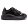 Next Chunky- Sneakers Laag - Black Patent Ribbon Lace