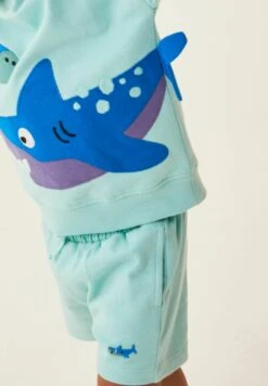 Next Applique Set Standard - Sweater - Aqua Blue Shark