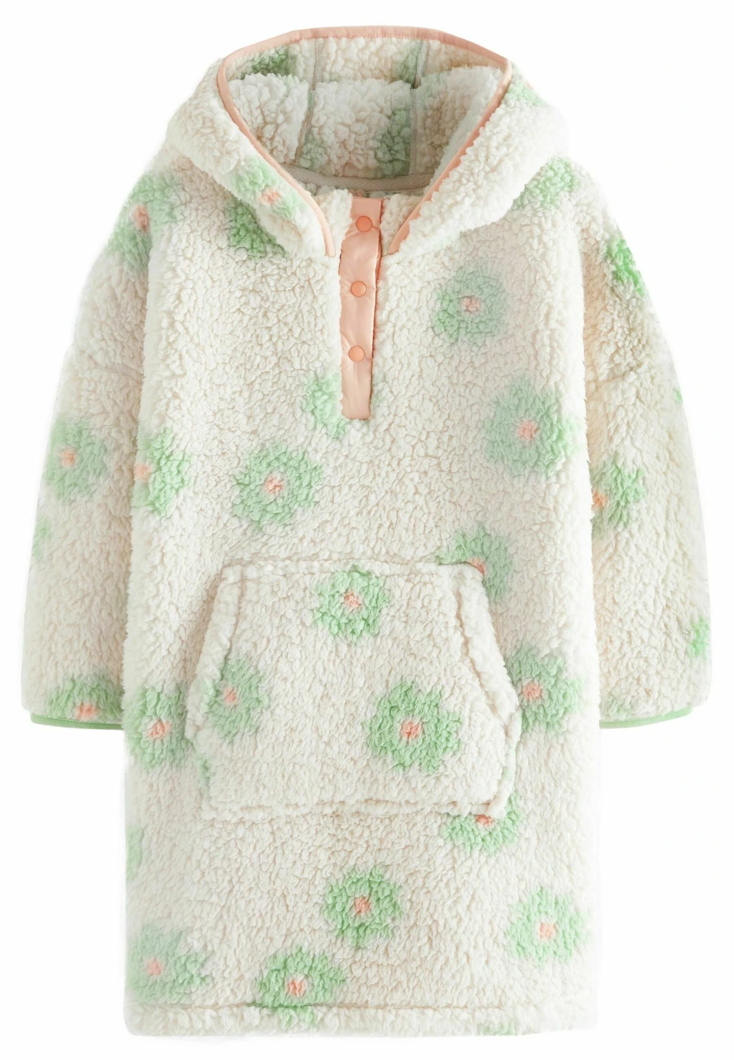 Next Poncho - Nachtjapon - Cream Green Floral 3 Next Poncho - Nachtjapon - Cream Green Floral - Afbeelding 3