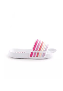 Next Stripe Touch Fastening Standard - Badslippers - White Pink