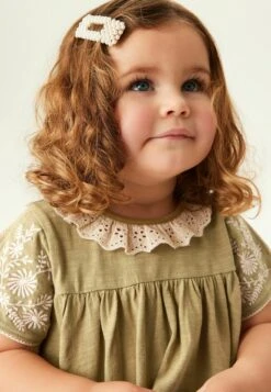 Next Embroidered Collar Short Sleeve Standard - Jerseyjurk - Green