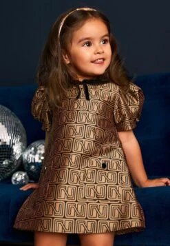 Next Logo Print Standard - Cocktailjurk - Caramel Brown