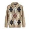 Next Long Sleeve Argyle - Vest - Tan Brown