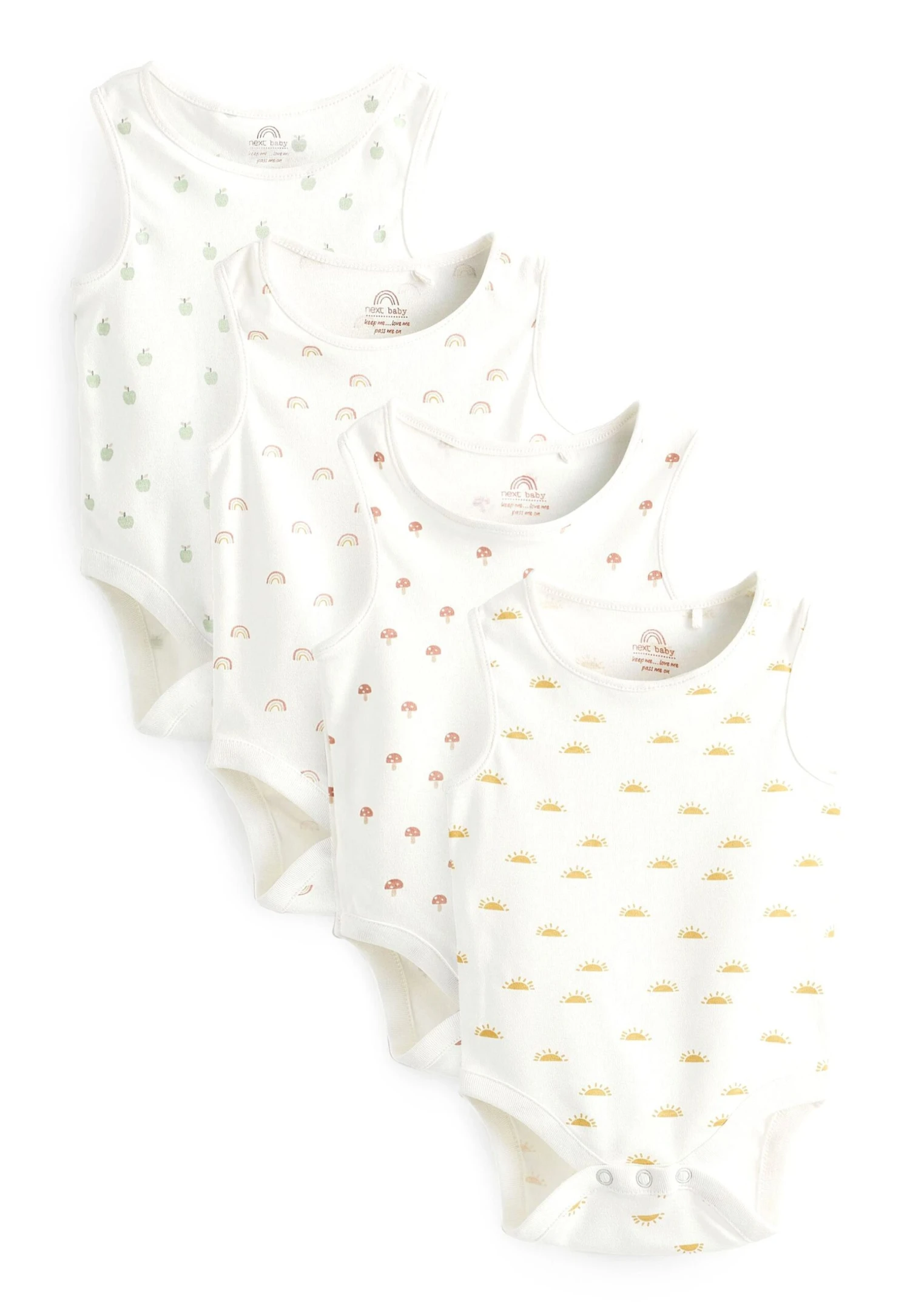 Next 4 Pack Unisex - Body - Cream Rainbow Print 1 Next 4 Pack Unisex - Body - Cream Rainbow Print