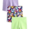 Next Cycle 3 Pack - Shorts - Lime Green Purple Cute Character Print