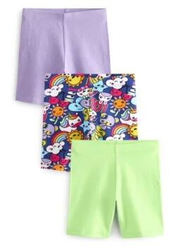 Next Cycle 3 Pack - Shorts - Lime Green Purple Cute Character Print