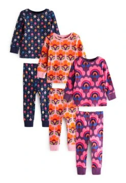 Next 3 Pack - Pyjama - Purple Navy Blue Pink