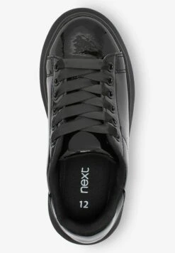 Next Chunky- Sneakers Laag - Black Patent Ribbon Lace -Next 42826d5835a4489283bb9e692489bafc