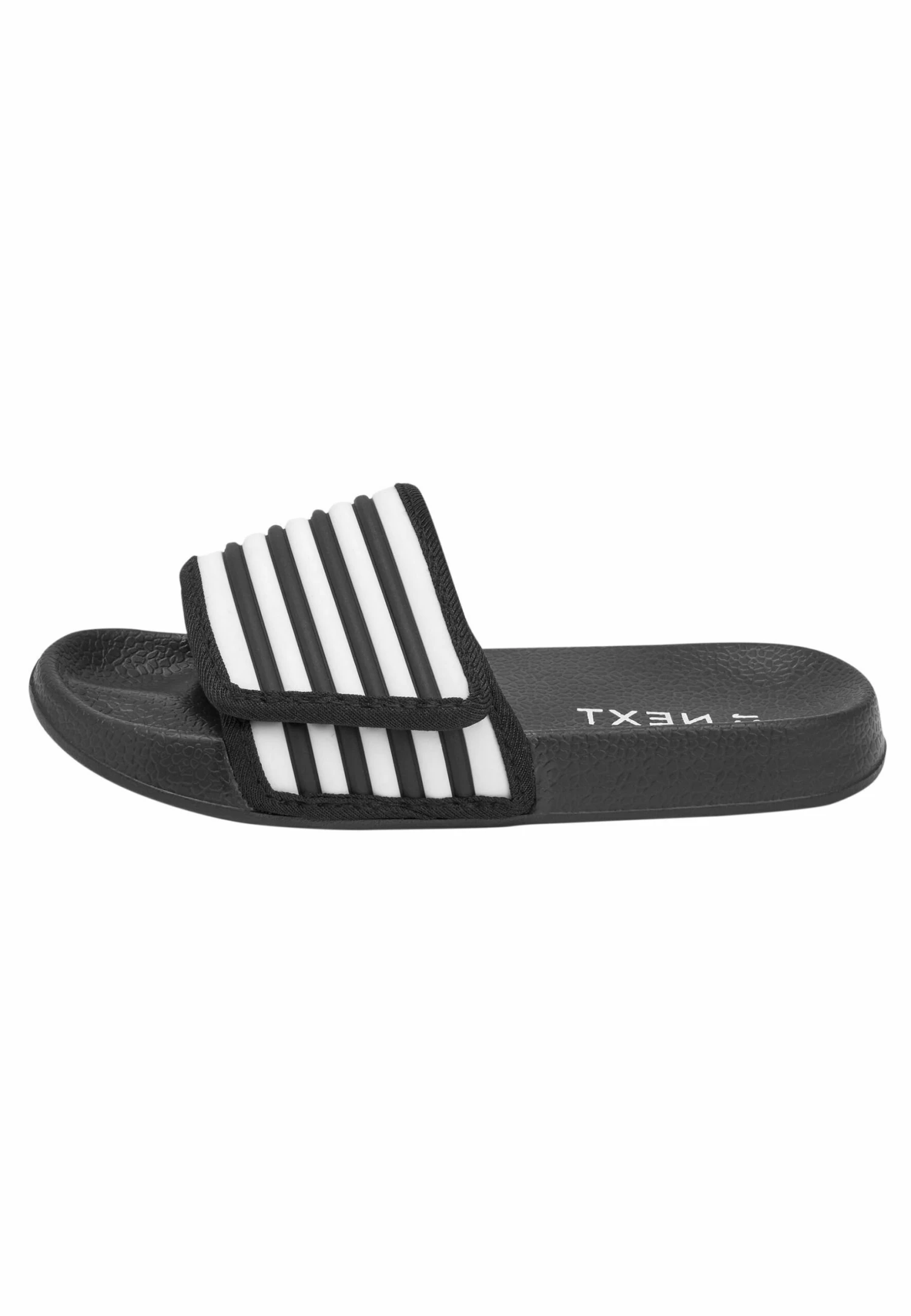 Next Stripe Touch Fastening Standard - Badslippers - Black White 1 Next Stripe Touch Fastening Standard - Badslippers - Black White