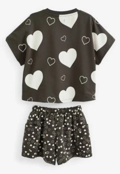 Next Set Standard - Shorts - Black White Heart -Next 4fb2def400834993848e3cb4b2705e5d