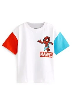 Next Colourblock Short Sleeve License Standard - T-Shirt Print - Marvel White Red Back Print