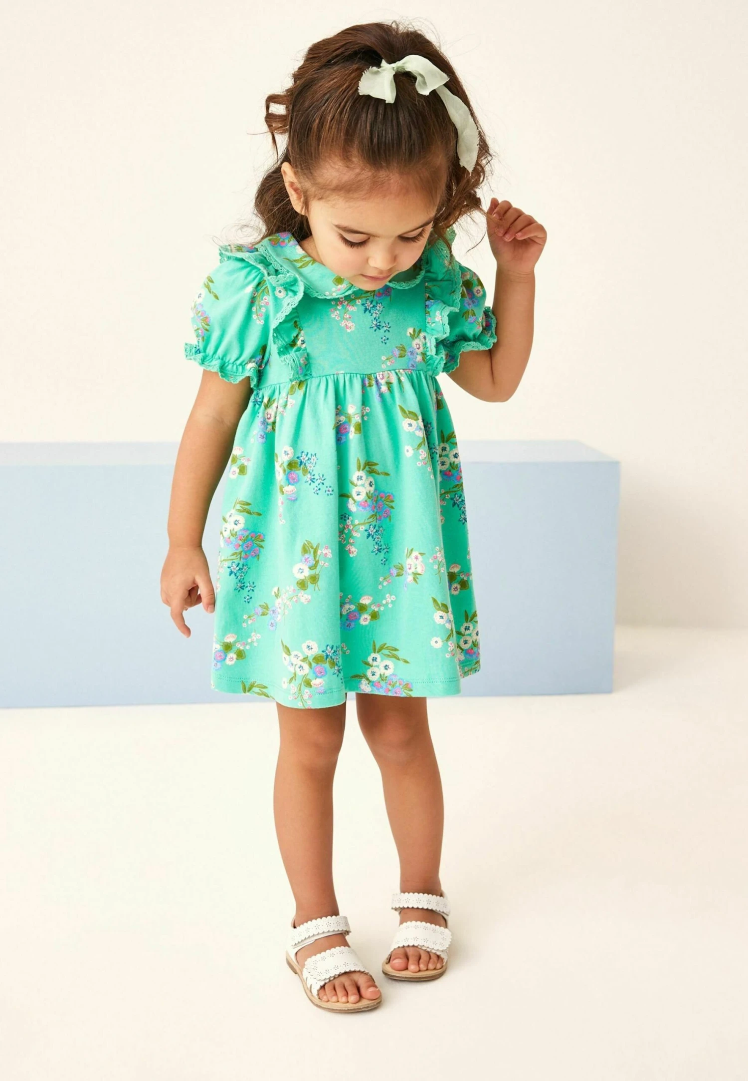 Next Short Sleeve Tea- Jurk - Green Floral 3 Next Short Sleeve Tea- Jurk - Green Floral - Afbeelding 3