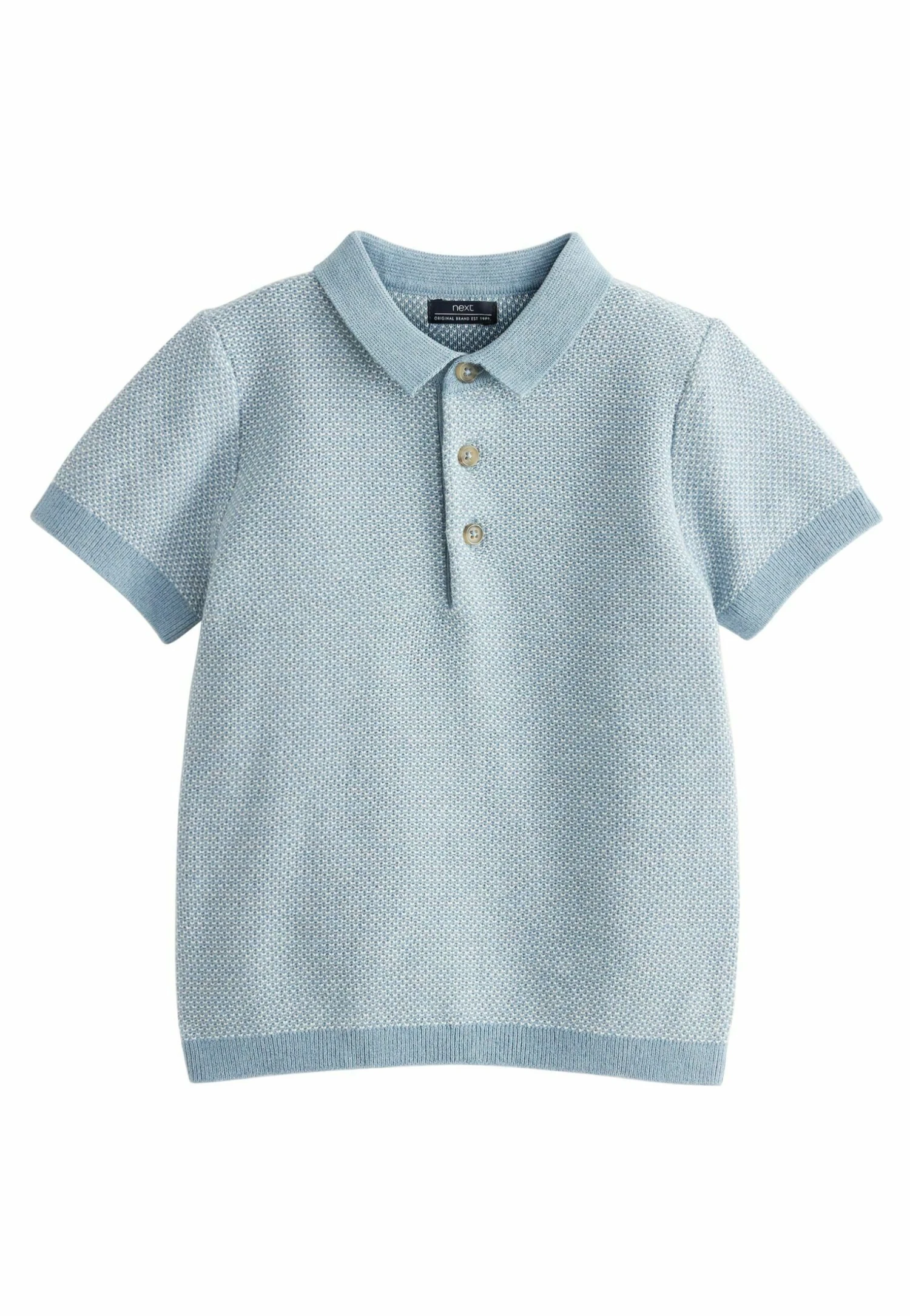 Next Textured Short Sleeve Standard - Poloshirt - Blue 5 Next Textured Short Sleeve Standard - Poloshirt - Blue - Afbeelding 5