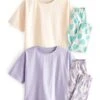 Next 2 Packs Standard - Pyjama - Purple Lilac Blue Daisy Heart