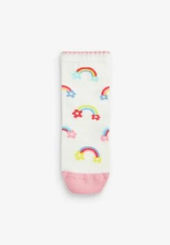 Next 5 Pack Rich Rainbow Floral Ankle Standard - Sokken - White/Pink/Grey -Next 5dc8668e4763413a907847dcff000e66