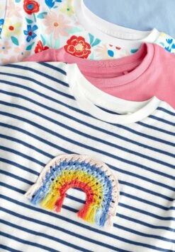 Next 4 Pack - T-Shirt Print - Ecru White Navy Blue -Next 6221530dc4d049b88d203a3d2dfa5c75