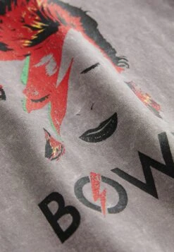 Next David Bowie Short Sleeve Standard - T-Shirt Print - Charcoal Grey Acid Wash -Next 62cc468640ff4b39976cdfa748626ded