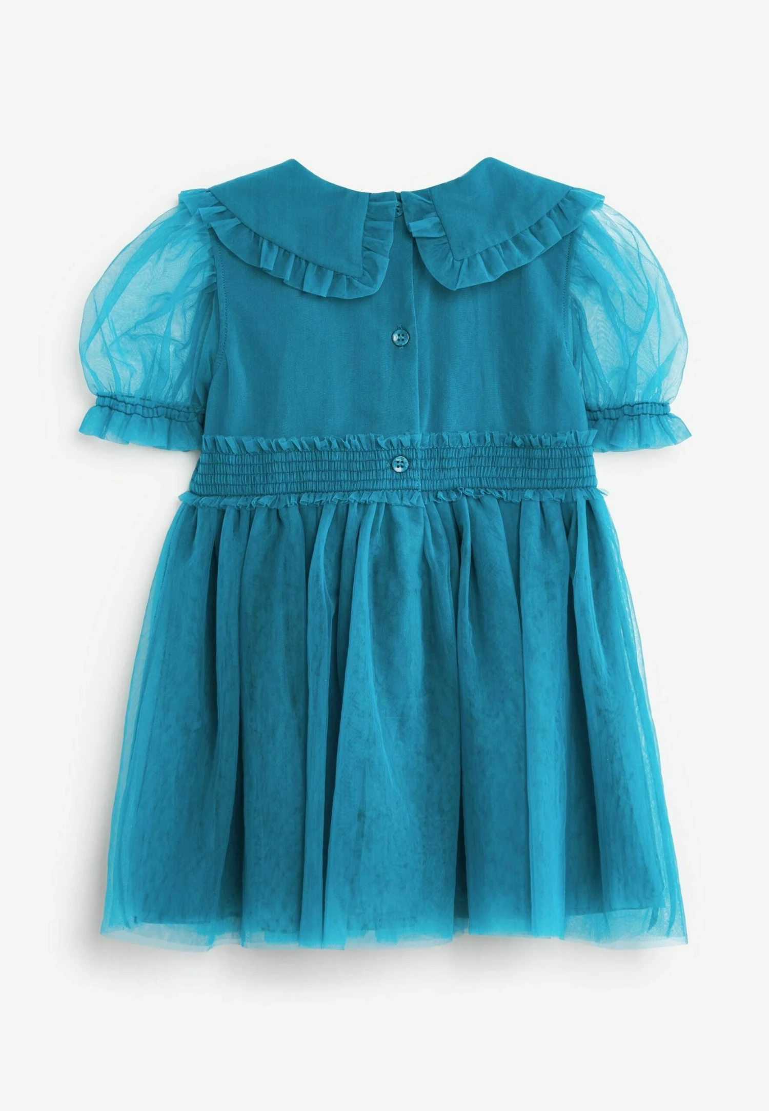 Next Embellished Mesh Collar- Cocktailjurk - Teal Blue 2 Next Embellished Mesh Collar- Cocktailjurk - Teal Blue - Afbeelding 2