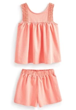 Next Textured Set- Shorts - Pink -Next 7933d651a97e4ca092a92c2ed981e4b9