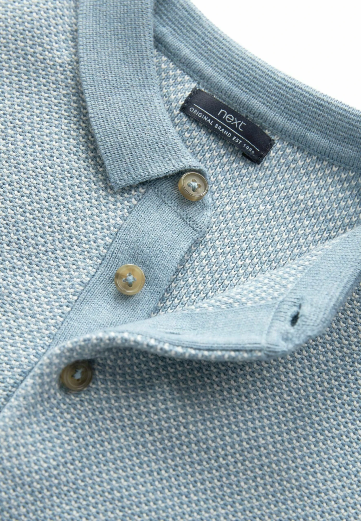 Next Textured Short Sleeve Standard - Poloshirt - Blue 6 Next Textured Short Sleeve Standard - Poloshirt - Blue - Afbeelding 6