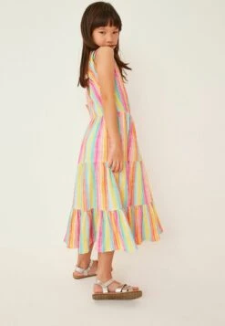 Next Back Detail Tiered Standard - Jerseyjurk - Pink Yellow Green Stripe -Next 7b8445aa55ee44ee89cd8c5077d59baa