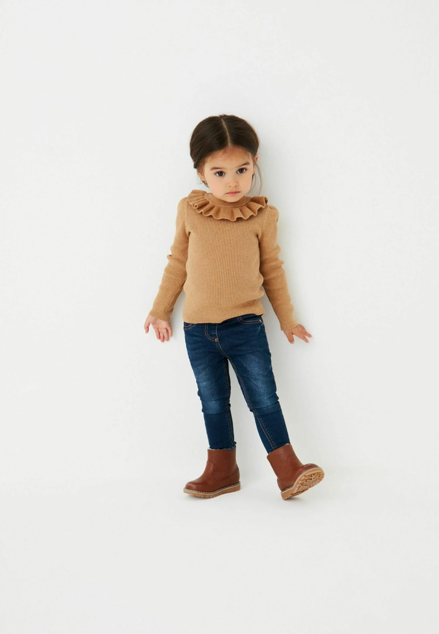 Next Frill Neck- Trui - Tan Brown 1 Next Frill Neck- Trui - Tan Brown