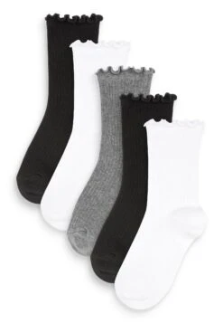 Next Rich Ruffle Ankle 5 Pack Standard - Sokken - Black