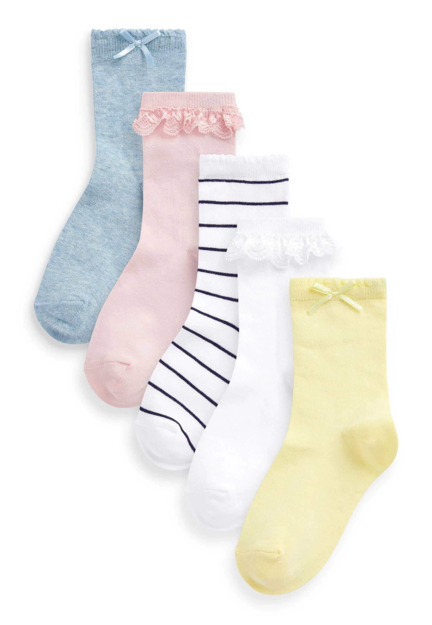 Next Rich Ruffle Ankle 5 Pack Standard - Sokken - Pink/Yellow/Blue/White 1 Next Rich Ruffle Ankle 5 Pack Standard - Sokken - Pink/Yellow/Blue/White