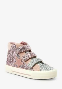 Next Glitter Touch Fastening- Sneakers Hoog - Pink Silver -Next 8b7b0e5036814910a1a892045b82c5a1