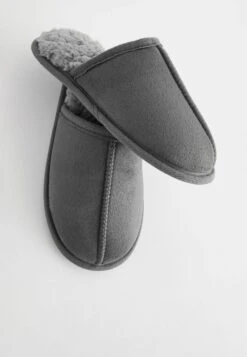 Next Warm Lined Slip-On Standard - Pantoffels - Grey -Next 8dffaba454744ac592e8f866dc3217f6