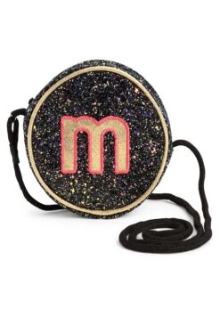 Next Initial Glitter - Schoudertas - Black M