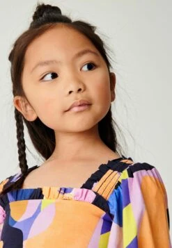 Next Square Neck Printed Volume Sleeve Standard - Jurk - Purple