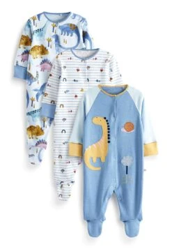 Next 3 Pack - Kruippakje - Blue Dinosaur -Next 97c33ded348f4344ab26c02dca4de93f