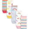 Next 5 Pack Rich Rainbow Floral Ankle Standard - Sokken - White/Pink/Grey