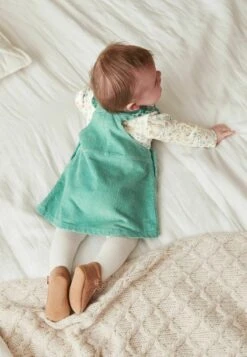 Next 2 Piece Pinafore And Set - Longsleeve - Teal Blue Cord -Next 9e6a5c1502cf4322b987755dd5c6bd7e