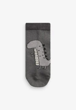 Next 7 Pack Rich Stripe Younger - Sokken - Black Grey Dinosaur -Next a790d8e6ddeb4af5aa28a9363e4bb018