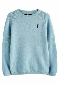 Next Textured Crew With Stag - Trui - Blue