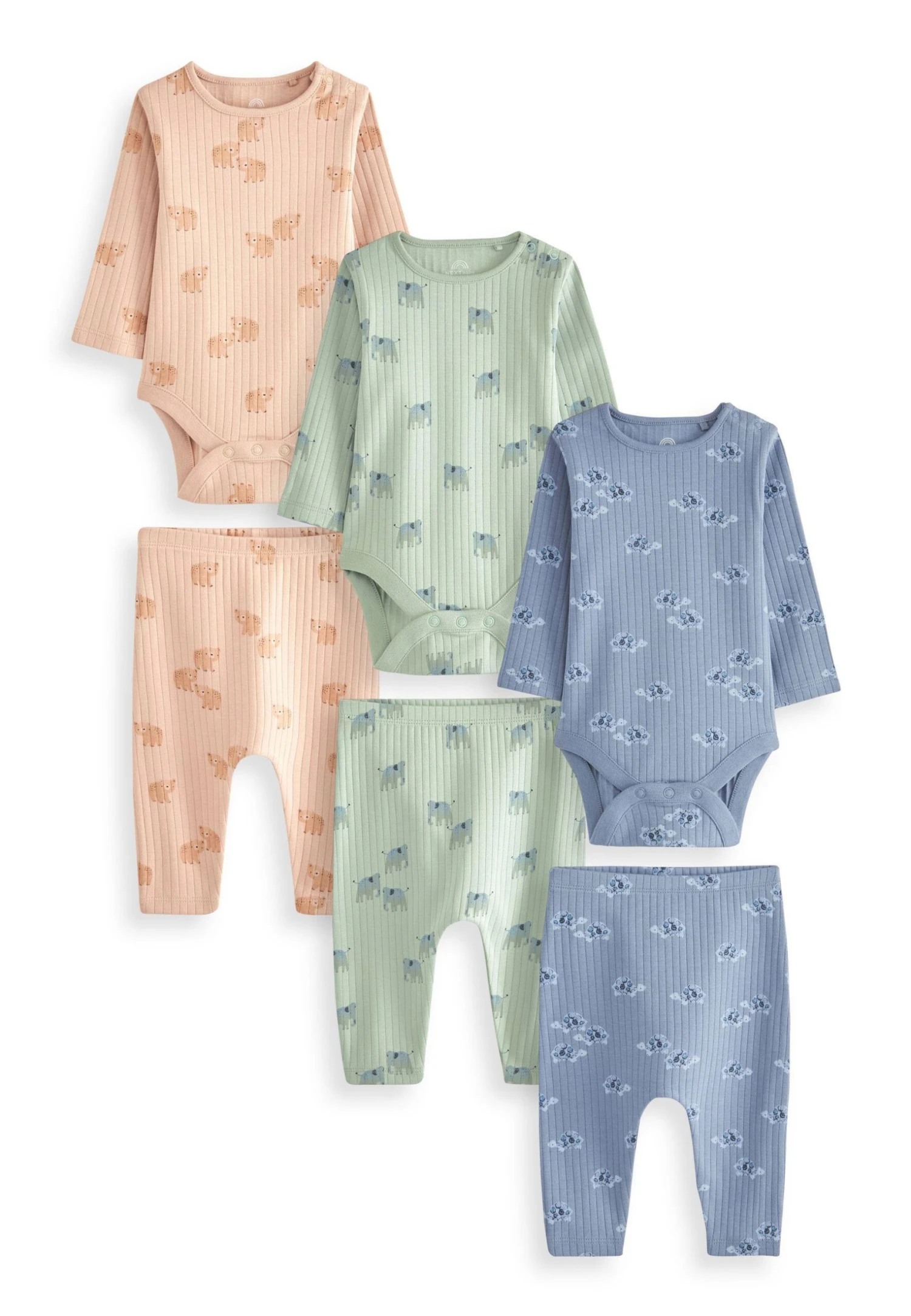 Next 3 Pack6 Piece Set Standard - Body - Mint Green Navy Blue Rust Brown Character 1 Next 3 Pack6 Piece Set Standard - Body - Mint Green Navy Blue Rust Brown Character