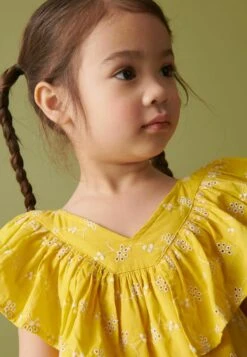 Next Ruffle Standard - Jurk - Yellow Broderie -Next b8443e49abf44596ba8d84ba279cde9a