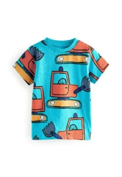 Next Short Sleeve All Over Standard - T-Shirt Print - Blue